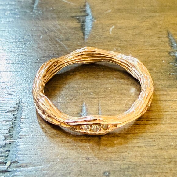 Art Deco Diamond Hand Crafted Twig Eternity Wedding Band in rose gold - size 6 - Picture 2 of 4